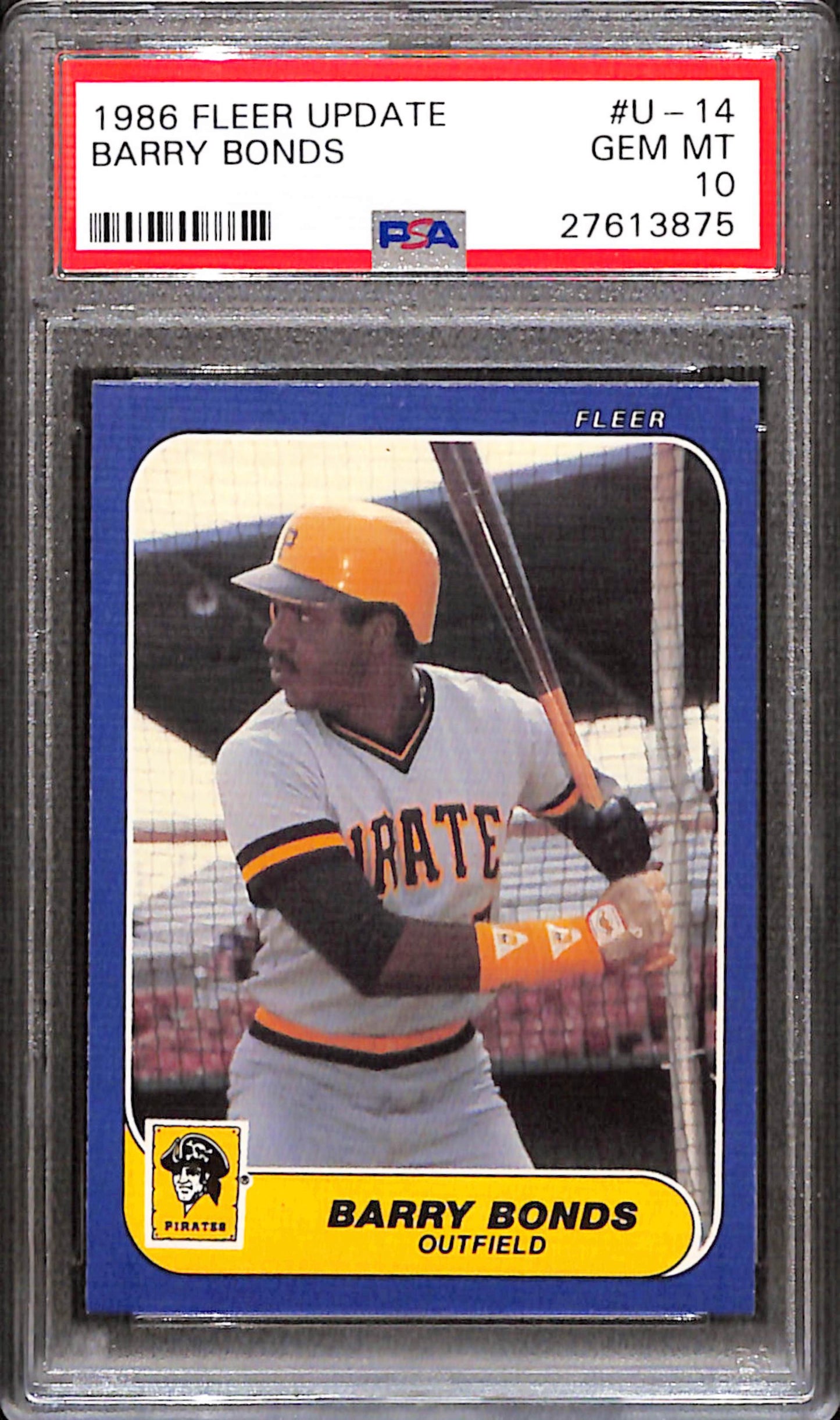 Barry Bonds 1986 Fleer Update Rookie #U-14 PSA 10 Gem Mint 3875