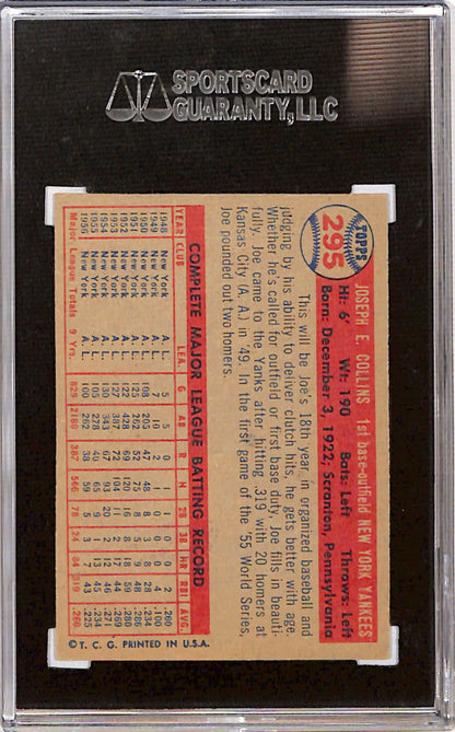 Joe Collins 1957 Topps #295 SGC 7 Near Mint