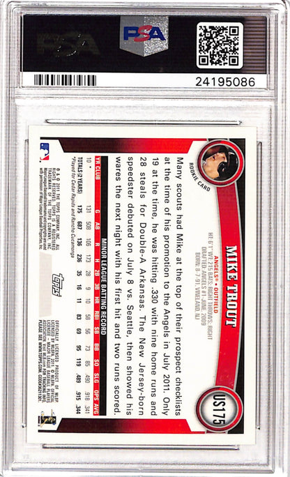 Mike Trout 2011 Topps Update Rookie #US175 Diamond Anniversary PSA 10 Gem Mint