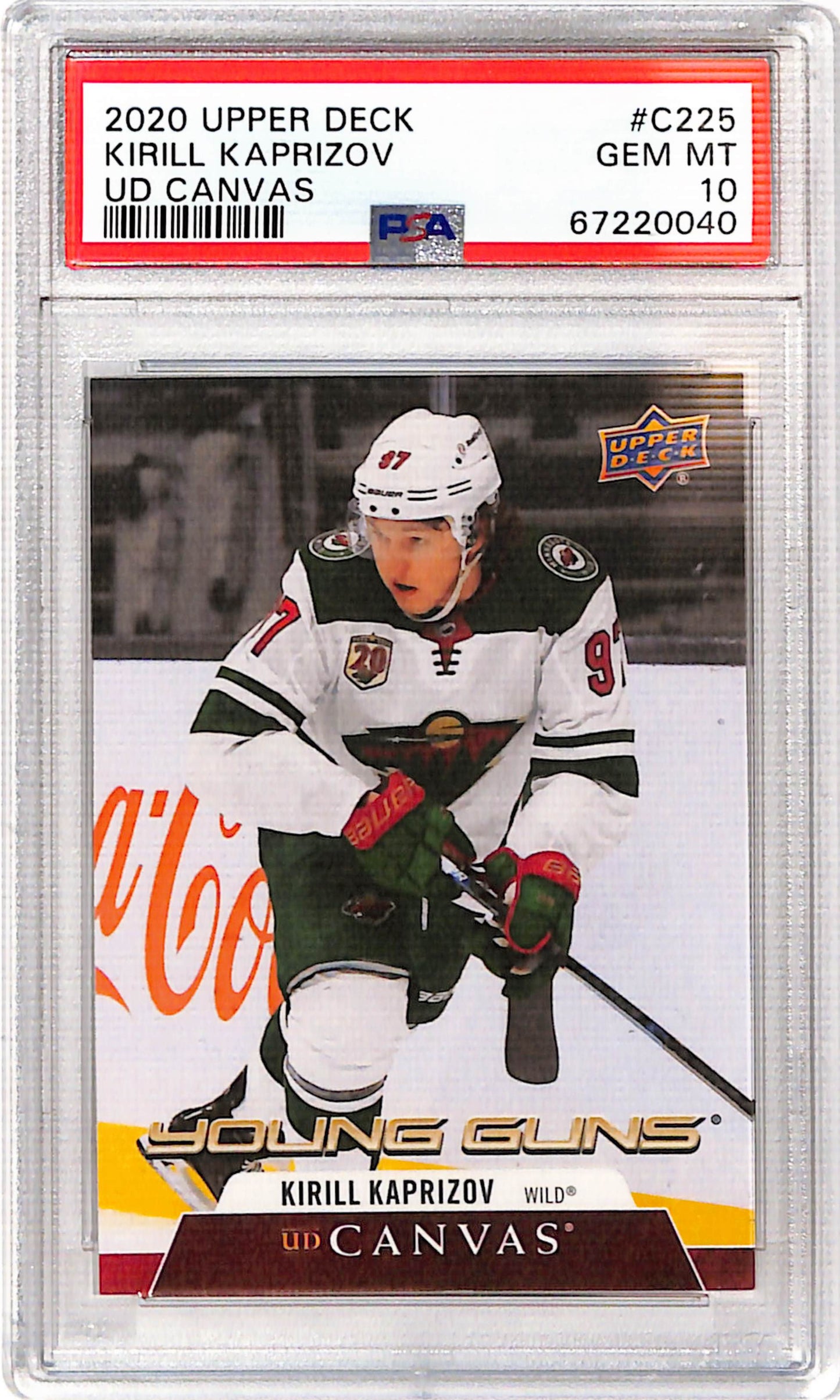 Kirill Kaprizov 2020 Upper Deck Canvas Rookie #C225 PSA 10 Gem Mint 0040