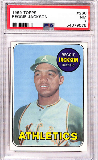 Reggie Jackson 1969 Topps Rookie #260 PSA 7 Near Mint 9075