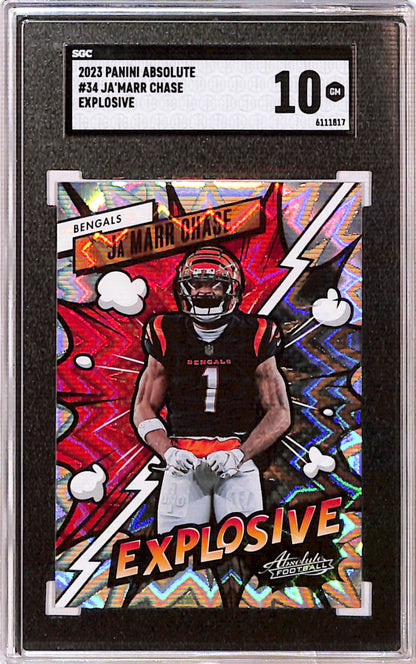 Ja'Marr Chase 2023 Panini Absolute Explosive SGC 10 Gem Minr