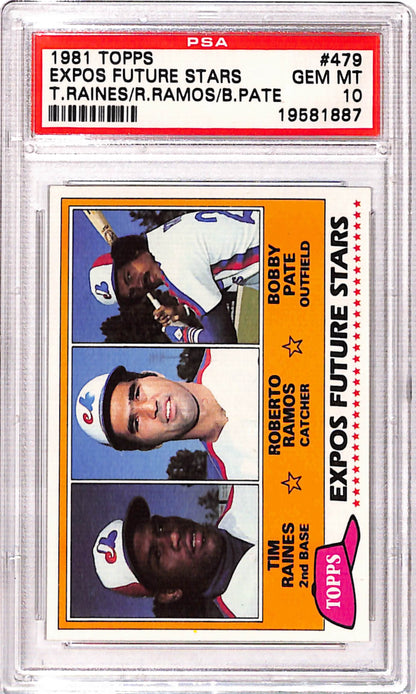 Tim Raines 1981 Topps Rookie #479 PSA 10 Gem Mint