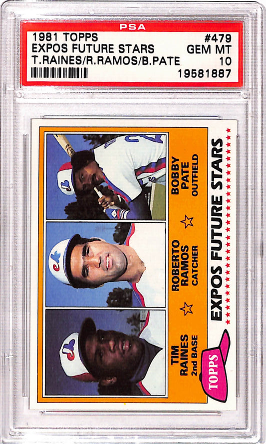 Tim Raines 1981 Topps Rookie #479 PSA 10 Gem Mint
