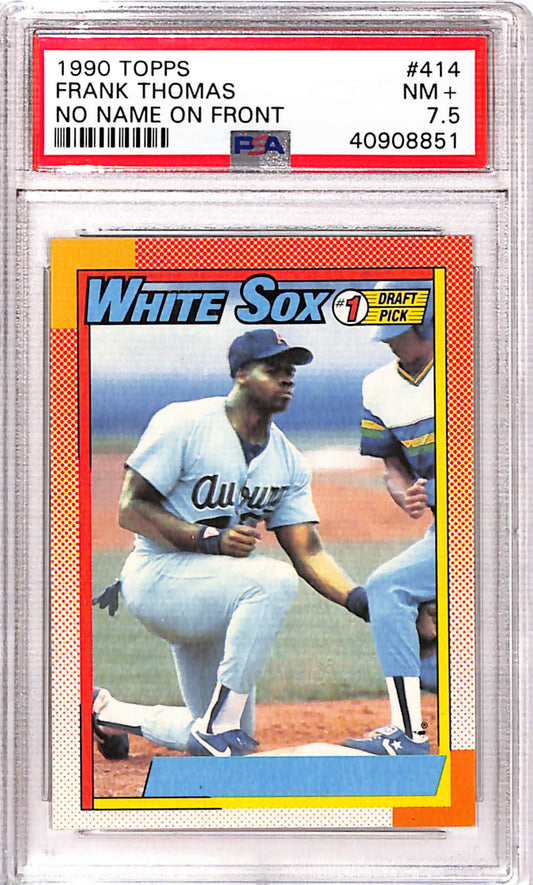 Frank Thomas 1990 Topps Tookie #414 No Name on Front NNOF PSA 7.5 Near Mint+