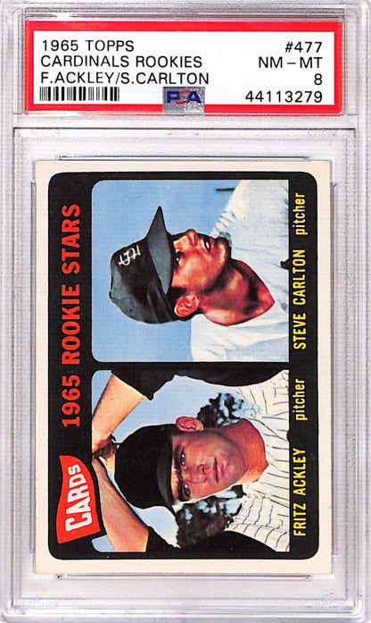 Steve Carlton 1965 Topps Rookie #477 PSA 8 NM-MINT
