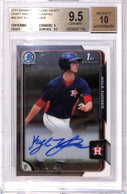Kyle Tucker 2015 Bowman Chrome Draft Auto BGS 9.5 Auto 10