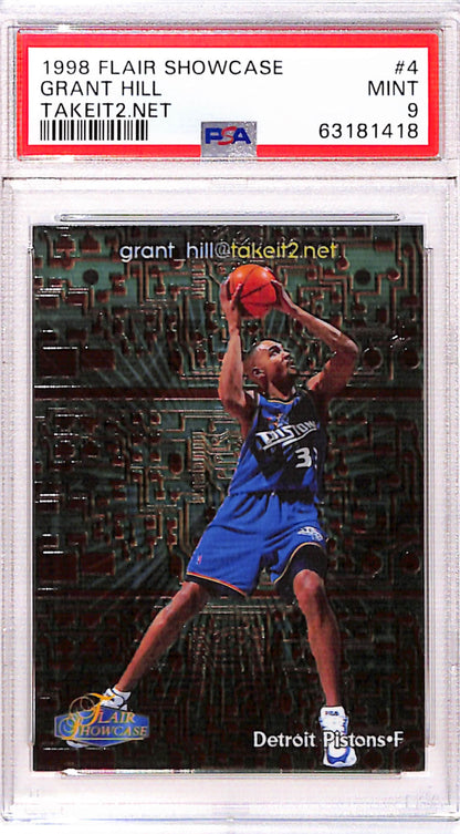 Grant Hill 1998 Flair Showcase TakeIt2.net #756/1000 PSA 9 Mint