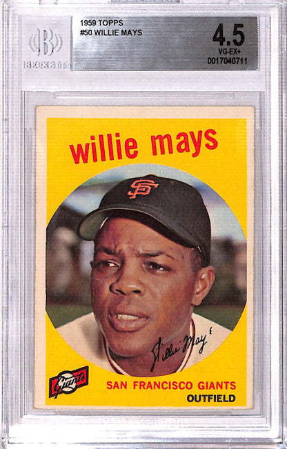 Willie Mays 1959 Topps #50 BGS 4.5 Vg-Ex+