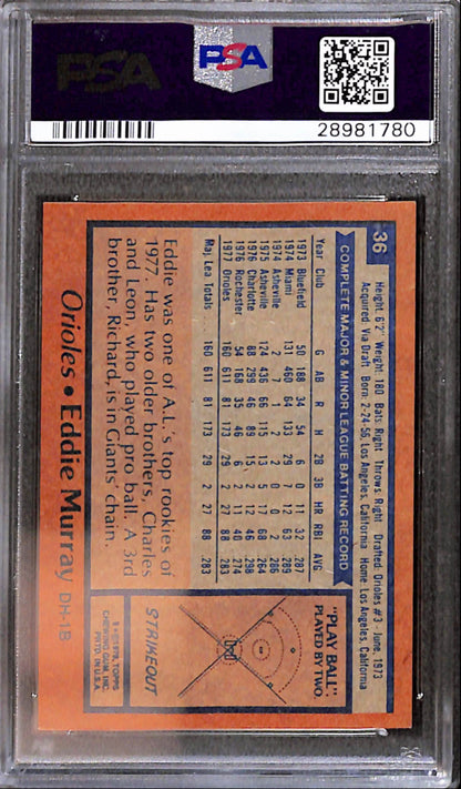 Eddie Murray 1978 Topps Rookie #36 PSA 9 Mint