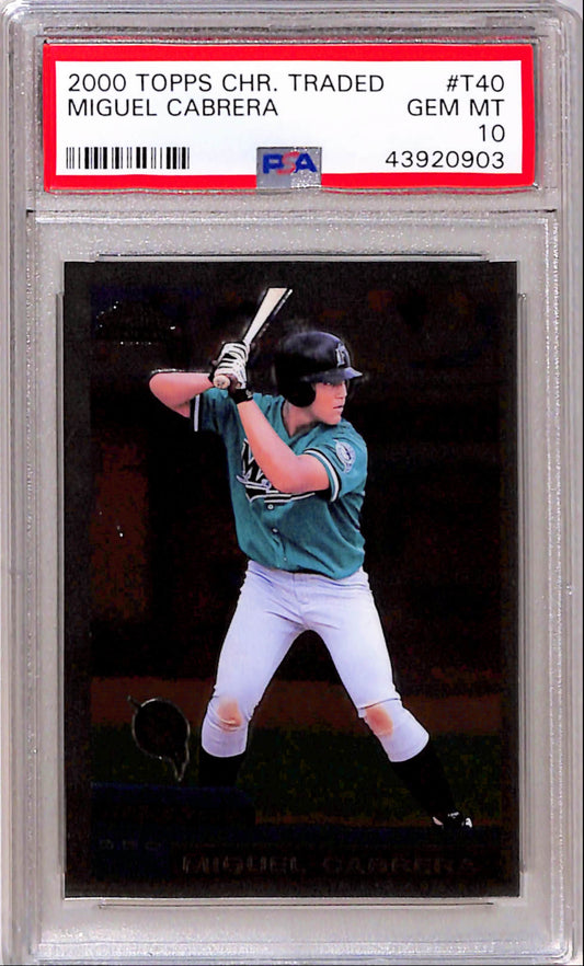 Miguel Cabrera 2000 Topps Chrome Traded Rookie #T40 PSA 10 Gem Mint