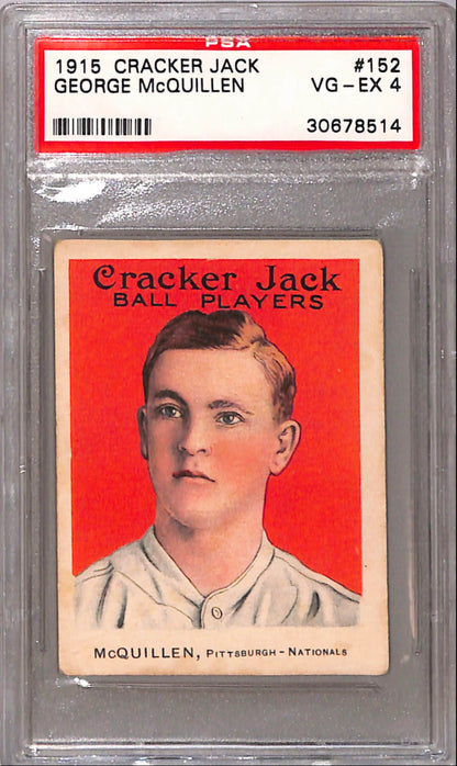 George McQuillien 1915 Cracker Jack #152 PSA 4 Vg-Ex