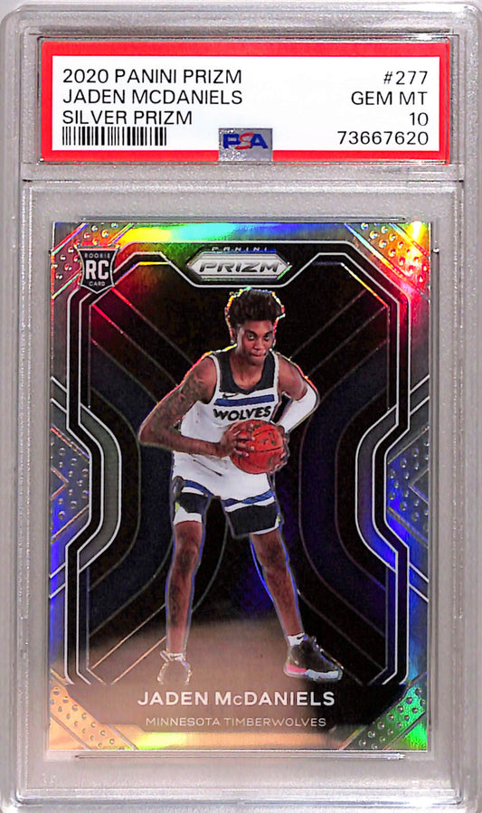 Jaden McDaniels 2020 Panini Prizm Rookie #277 Silver Prizm PSA 10 Gem Mint 7620