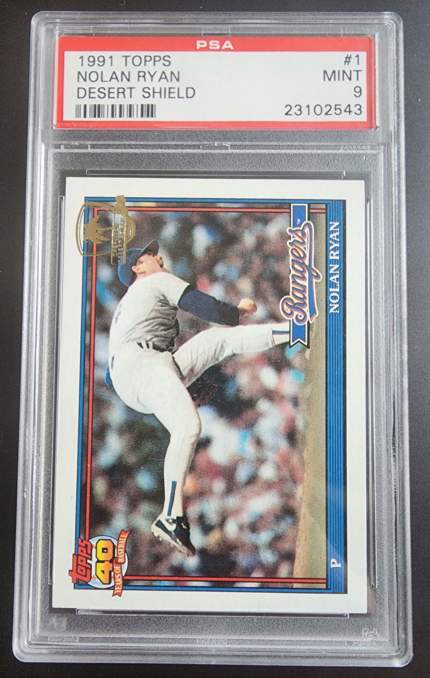 Nolan Ryan 1991 Topps Desert Shield #1 PSA 9 Mint