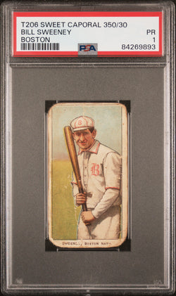 Bill Sweeney 1909-11 T206 Sweet Caporal 350/30 Boston PSA 1 Poor