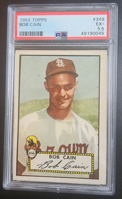 Bob Cain 1952 Topps #349 PSA 5.5