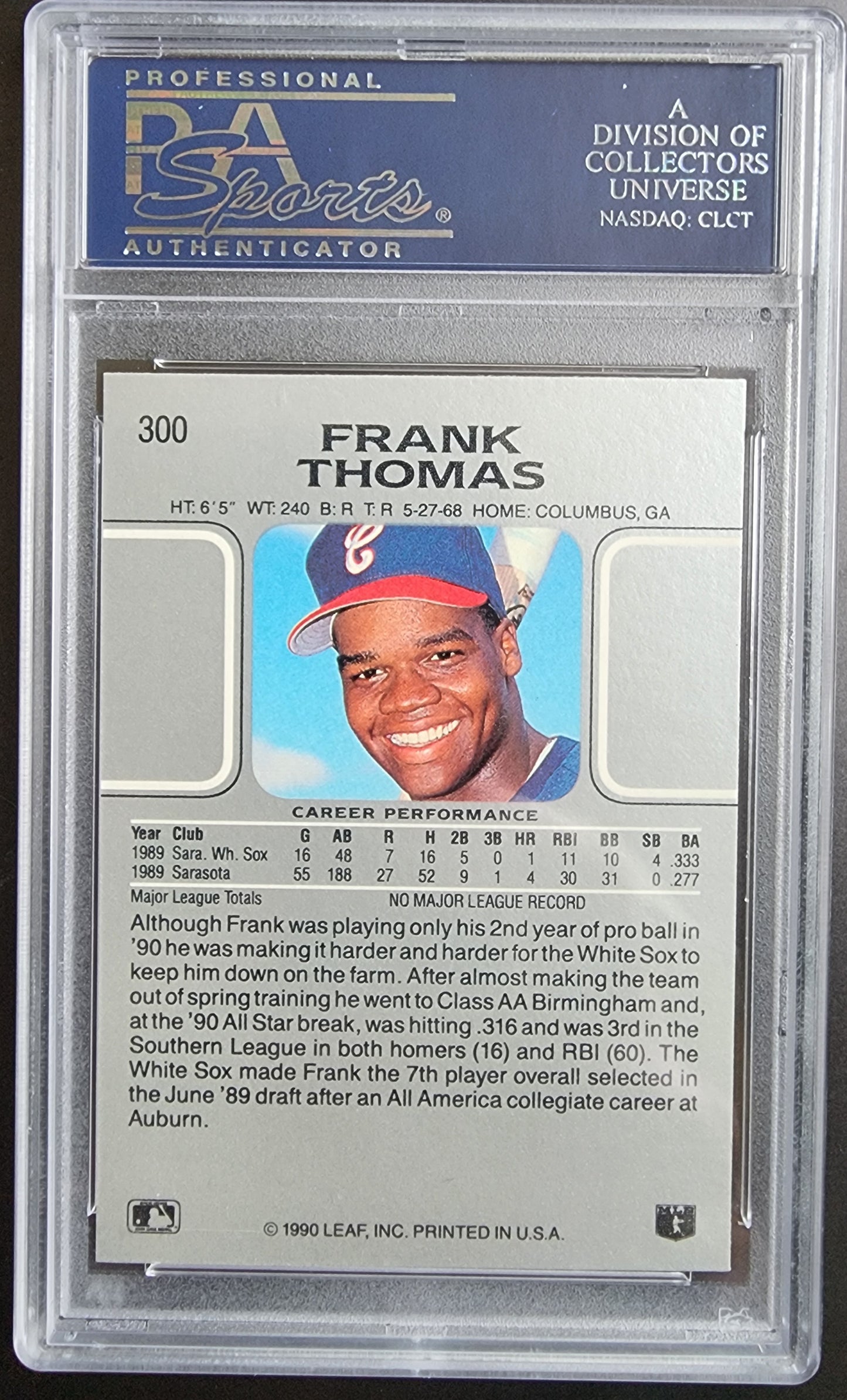Frank Thomas 1990 Leaf #300 PSA 10 Gem Mint 1996