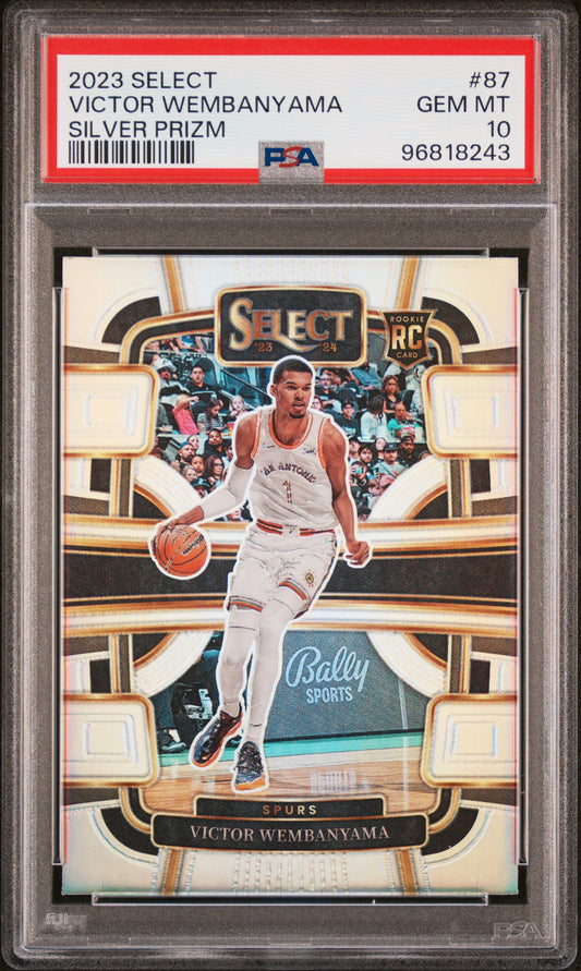 Victor Wembanyama 2023 Panini Select Rookie #87 Silver Prizm PSA 10 Gem Mint 8243