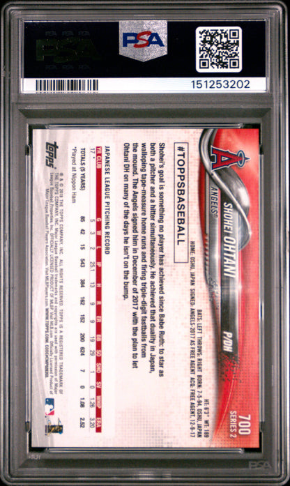 Shohei Ohtani 2018 Topps Rookie #700 PSA 9 Minr 3202
