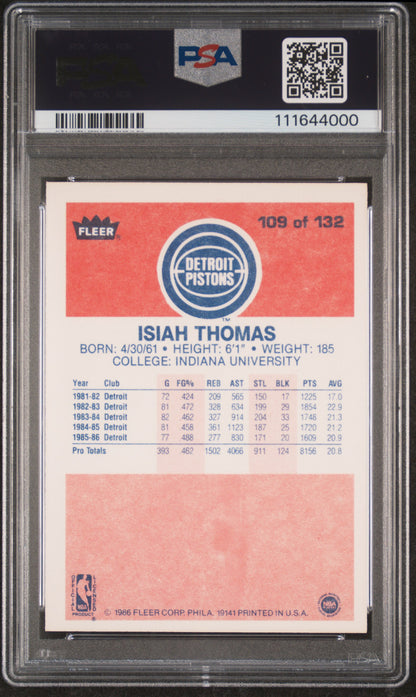 Isiah Thomas 1986 Fleer Rookie #109 PSA 8 Nm-Mint 4000