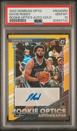 David Roddy 2022 Donruss Optic Gold Autograph #3/10 PSA 10 Gem Mint