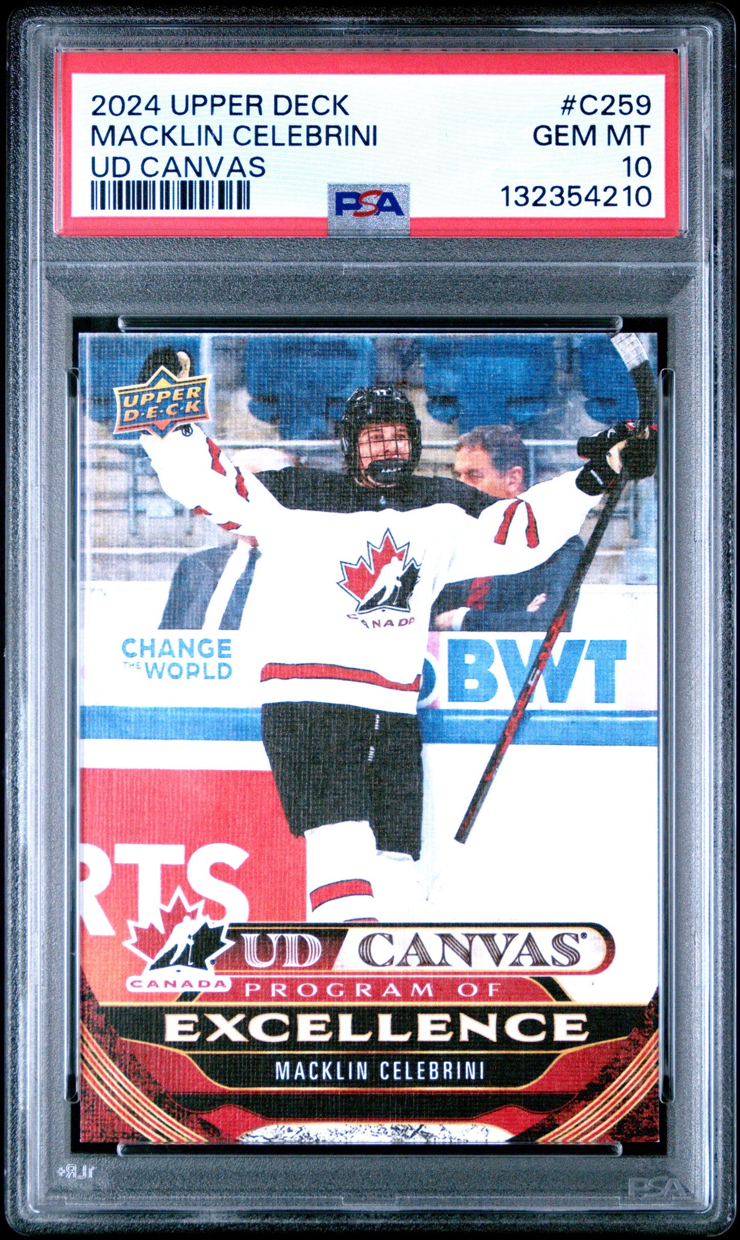 Macklin Celebrini 2024 Upper Deck Canvas #C259 PSA 10 Gem Mint