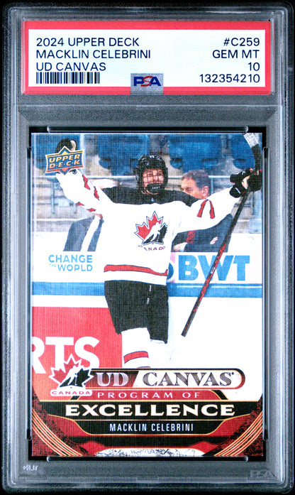 Macklin Celebrini 2024 Upper Deck Canvas #C259 PSA 10 Gem Mint