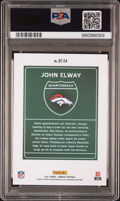 John Elway 2021 Donruss Downtown PSA 10 Gem Mint