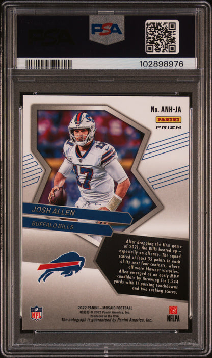 Josh Allen 2022 Panini Mosaic No Huddle Auto PSA 10 Gem Mint