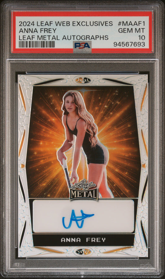 Anna Frey 2024 Leaf Web Exclusives Metal Autographs #384/540 PSA 10 Gem Mint