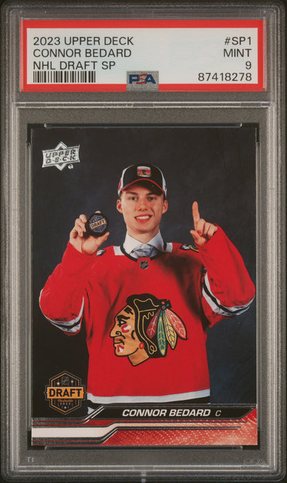 Connor Bedard 2023 Upper Deck NHL Draft SP #SP1 PSA 9 Mint