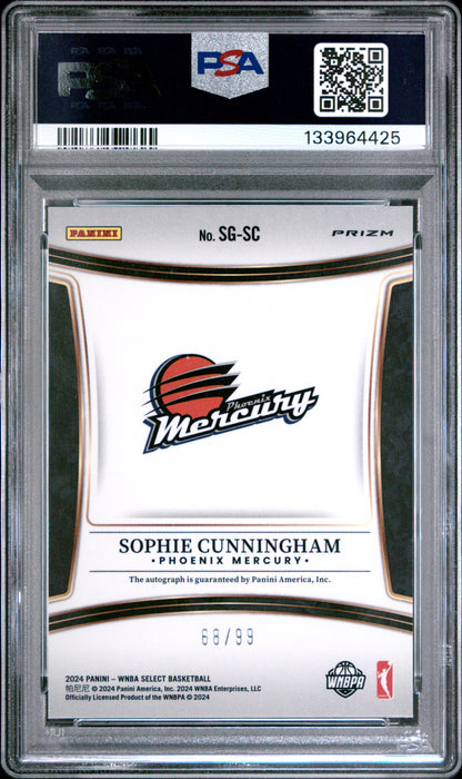 Sophie Cunningham 2024 Panni Select WNBA Red Prizm Autograph #68/99 PSA 10 Gem Mint