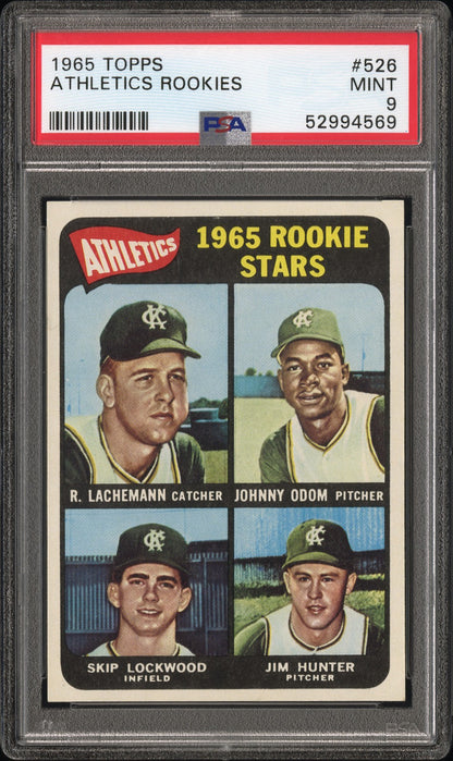 Jim Catfish Hunter 1965 Topps Rookie #526 PSA 9 Mint