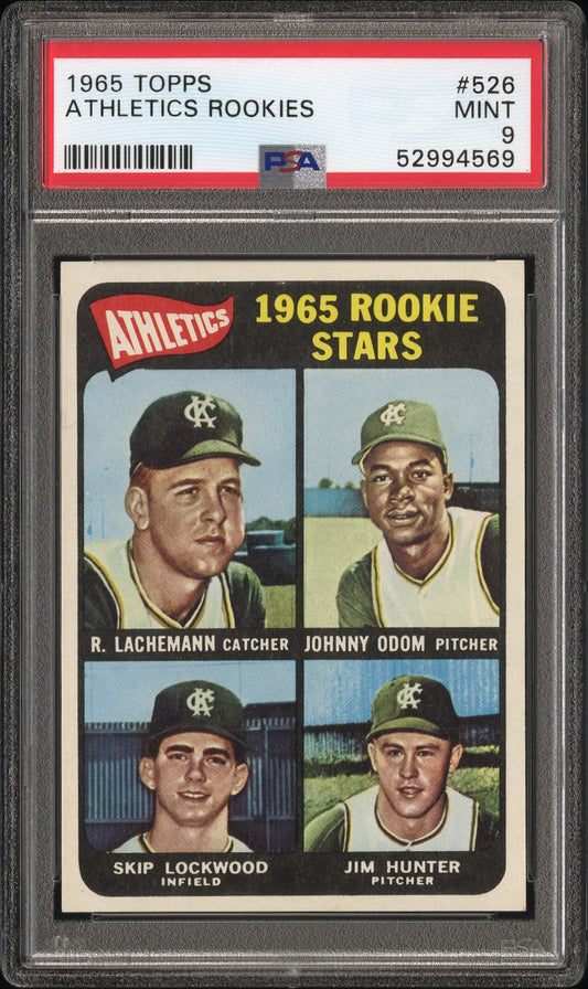 Jim Catfish Hunter 1965 Topps Rookie #526 PSA 9 Mint