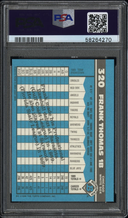 Frank Thomas 1990 Bowman Tiffany Rookie #320 PSA 10 Gem Mint