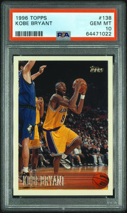 Kobe Bryant 1996 Topps #138 RC PSA 10 Gem Mint 1022