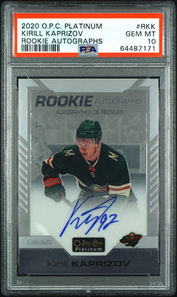 Kirill Kaprizov 2020 Upper Deck OPC Platinum Rookie Autographs PSA 10 Gem Mint