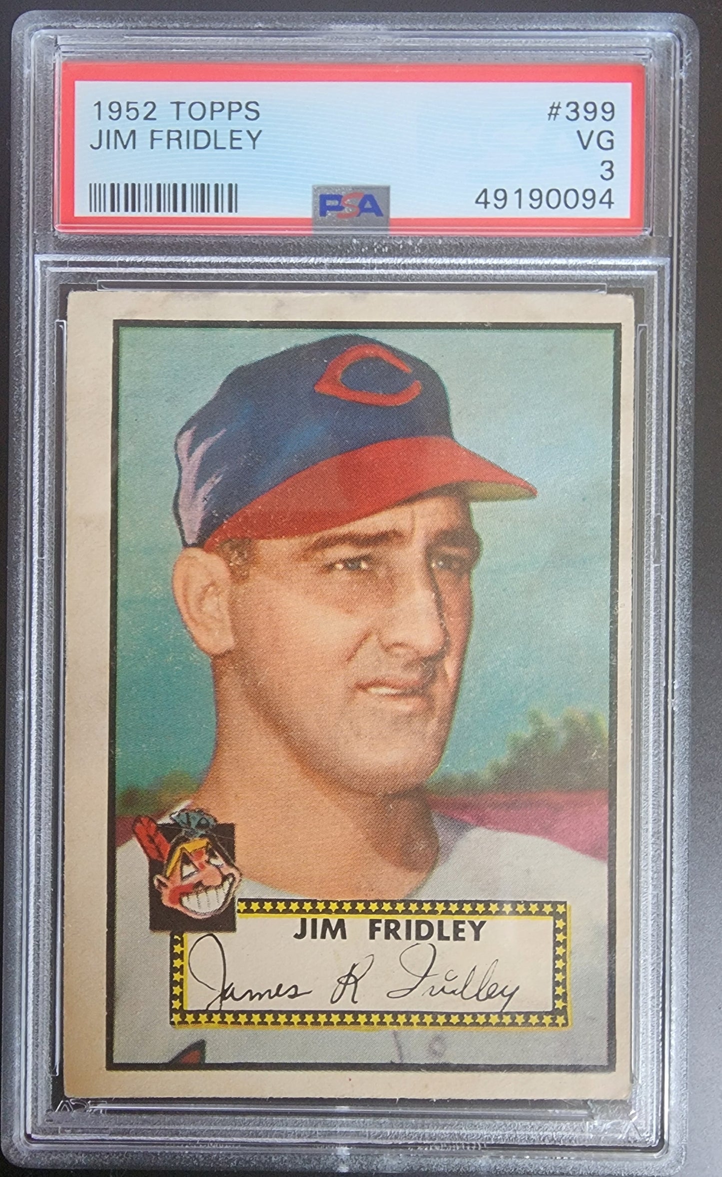Jim Fridley 1952 Topps #399 PSA 3