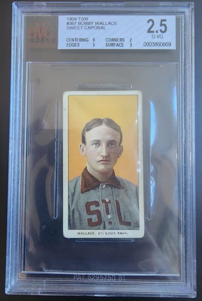 Bobby Wallace 1909-11 T206 Sweet Caporal 150/30 Portrait BVG 2.5 Good+