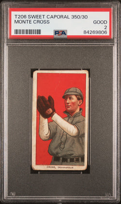 Monte Cross 1909-11 T206 Sweet Caporal 350/30 PSA 2 Good