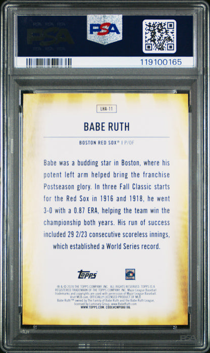 Babe Ruth 2024 Topps Home Field Advantage PSA 8 Nm-Mint