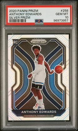 Anthony Edwards 2020 Panini Prizm #258 Silver Prizm PSA 10 Gem Mint 3957