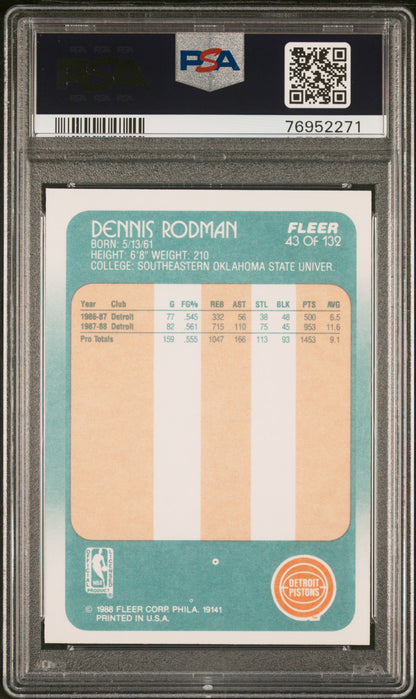 Dennis Rodman 1988 Fleer Rookie #43 PSA 9 Mint 2271