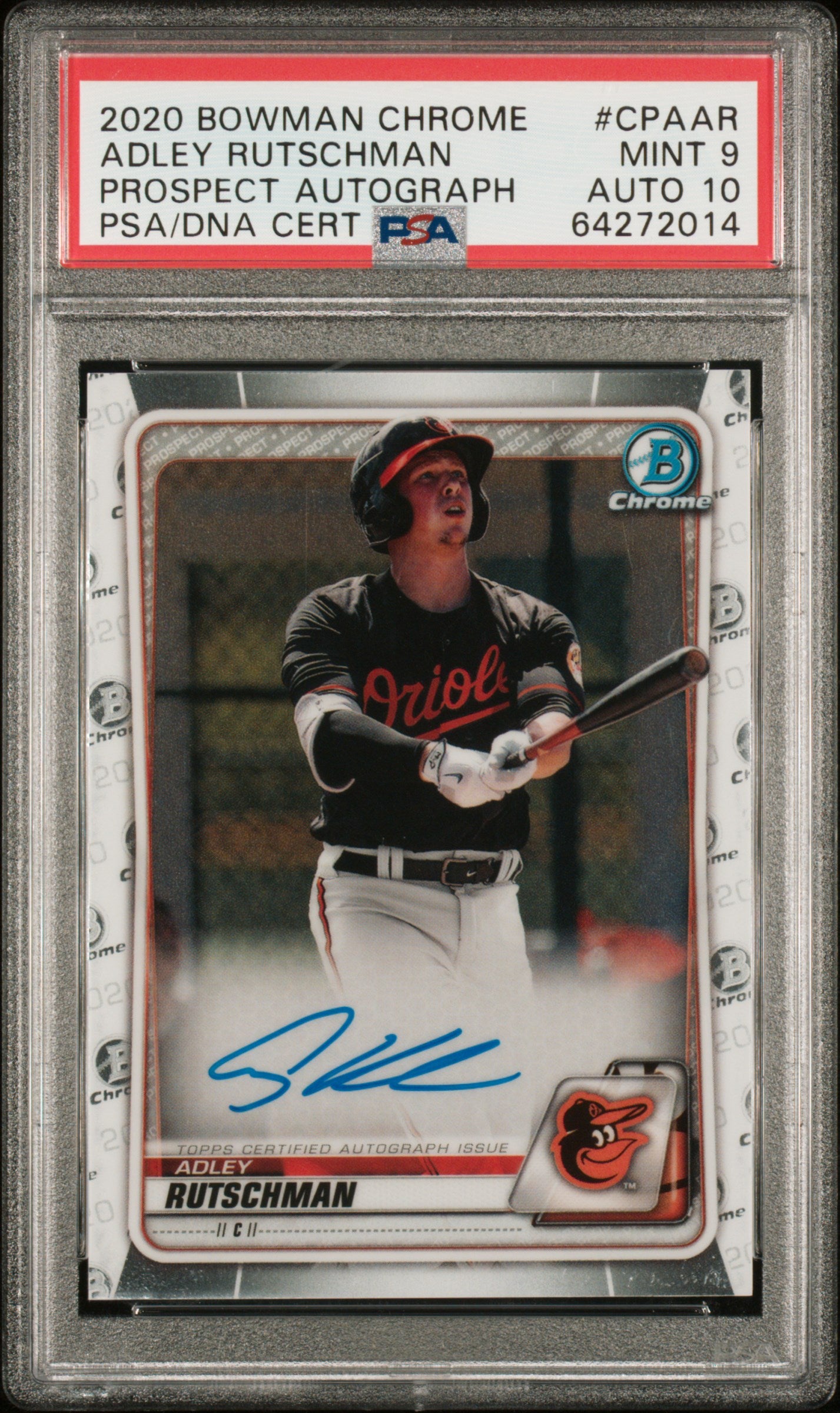 Adley Rutschman 2020 Bowman Chrome Auto PSA 9 Auto 10