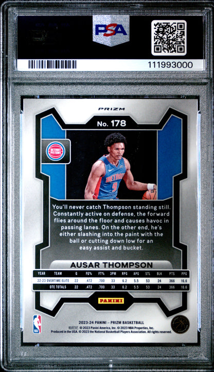 Ausar Thompson 2023 Panini Prizm Rookie #178 Orange Ice PSA 10 Gem Mint