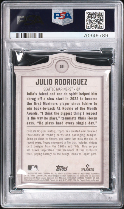 Julio Rodriguez 2022 Brooklyn Collection Bush Terminal Die-Cut #35/36 PSA 9 Mint
