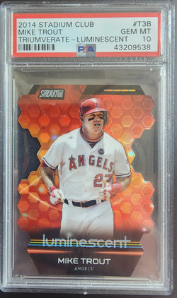 Mike Trout 2014 Stadium Club Triumverate Luminescent PSA 10 Gem Mint