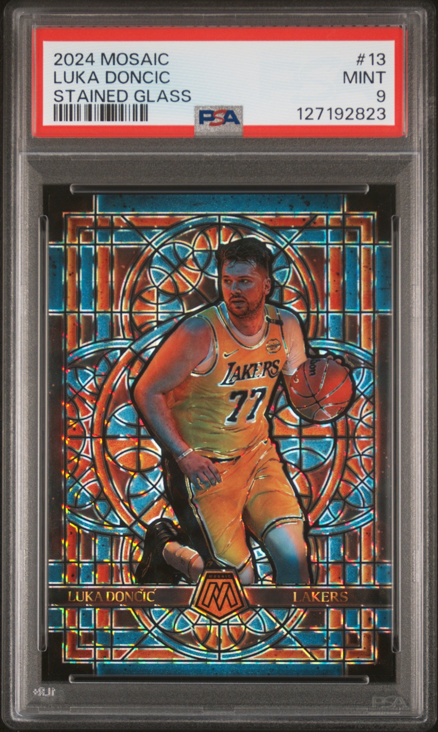 Luka Doncic 2024 Panini Mosaic Stained Glass PSA 9 Mint