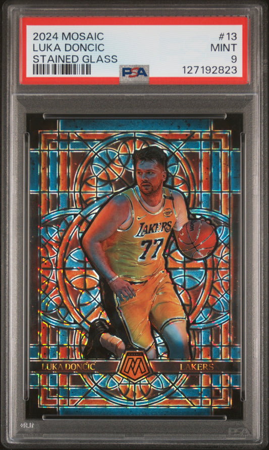 Luka Doncic 2024 Panini Mosaic Stained Glass PSA 9 Mint