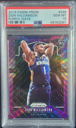 Zion Williamson 2019 Panini Prizm #248 Purple Wave PSA 10 Gem Mint